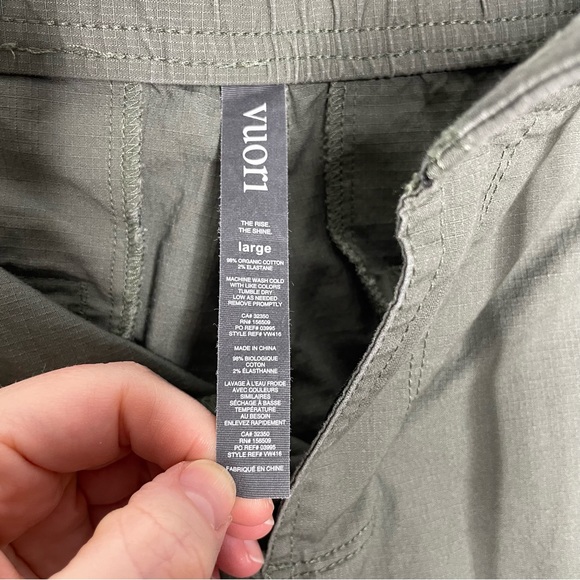 Vuori Ripstop Wideleg Pant Women’s High Rise Crop Length In Olive Green Size L - Picture 4 of 6